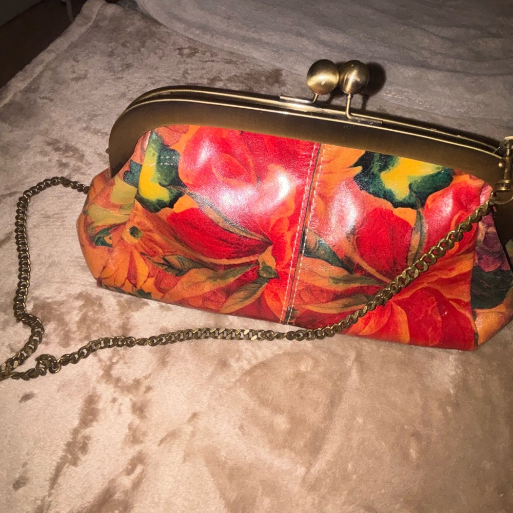 Patricia Nash Red and Orange Floral Clutch